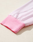Stripe Colorblock Reverse Seam Long Sleeve Top