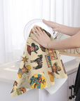 Vintage Cowboy Collage Set of 2 Dish Towels Made in America