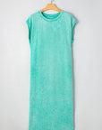 Mineral Wash Pocketed T-shirt Maxi Dress