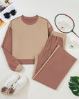 Colorblock Long Sleeve Top and Drawstring Pant Set