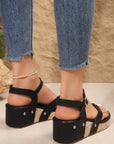 Rayne Faux Leather Wedge Sandals