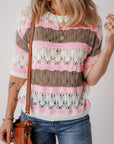 Leilani Crochet Half Sleeve Sweater