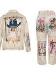 Baha Ranch Danilo Painted Cowgirl Satin Long Pajamas
