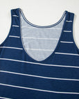 Stripe Open Back Sleeveless Maxi Dress with Slits