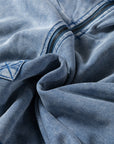 Solid Half-Zip Kangaroo Pocket Baggy Hoodie