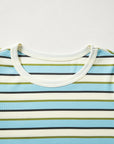 Stripe Round Neck Ribbed Knit Long Sleeve Top
