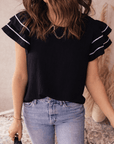 Amani Short Sleeve Textured Blouse