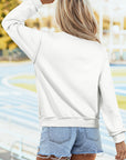 Solid Mock Neck Drop Shoulder Oversize Sweatshirt