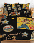 Vintage Cowgirl Collage Design 3-Piece Bedding Set (1 Duvet Cover + 2 Pillow Shams) – 102"×90"