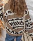 Adelynn Geometric Pattern Front Sweater