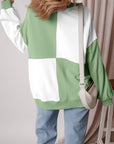 Colorblock Crewneck Henley Sweatshirt