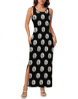 Baha Ranch Silver Concho Slit Maxi Dress