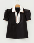 Remington Collar Short Sleeve Blouse