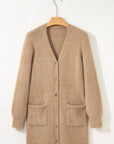 Solid Fuzzy Button-Front Cardigan