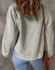 Solid Corduroy Raw Hem Cropped Jacket