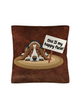 Baha Ranch Basset Hound This is My Happy Face Throw Pillow Case Made in America