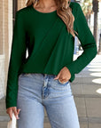 Alejandra Detail Solid Color Long Sleeve Top