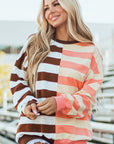 Yasena Block Drop Shoulder Pullover