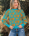 Western Bows & Horseshoes Long Sleeve Sweater