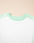 Colorblock Exposed Seam Crew Neck T-Shirt