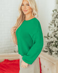 Bow Tie Backless Bubble Sleeve Sweater