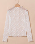 Adalynn Sheer Floral Lace Long Sleeve Top