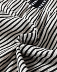 Stripe Ruffle Short Sleeve V-Neck Midi Dress