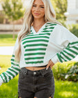Janelle Collared Cropped Knit Pullover