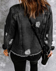 Sofibelle Distressed Raw Hem Jacket