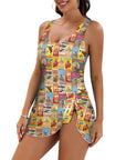 Baha Ranch Vintage Rodeo Poster Skirted Swimsuit