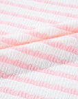 Stripe Knitted Top & Drawstring Shorts Set