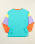 Colorblock Patchwork Long Sleeve Top