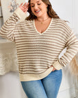 Emory Stripe Drop Shoulder PLUS Sweater
