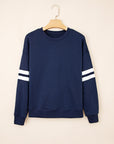 Varsity Stripe Drop Shoulder Oversized Sweatshirt