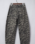 Zebra Stripe Denim Wide Barrel Leg Jeans