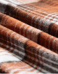Plaid Corduroy Patchwork Pocketed Shacket
