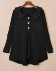Nina Waffle Knit Long Sleeve Top