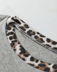 Leopard Patchwork Dolman Sleeve Sweatshirt