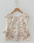 Leopard Side Tie Sleeveless Top