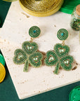Remington Retro Beaded Clover Earrings