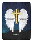 I Will Rescue You Angel Wings Throw Blanket 60" x 80" Made in America