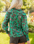 Elouise Shirred Puff Sleeve Blouse