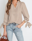 Blair Tied Cuffs Seersucker Blouse
