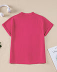 Lilla Notched Neck Batwing Sleeve Lightweight Blouse