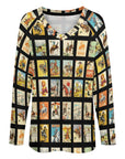Baha Ranch Cowboy Collage Western Print Long Sleeve Top