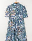 Floral Boho V-Neck Short Sleeve Mini Dress