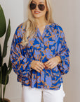 Floral Batwing Sleeve Button-Up Shirt
