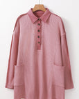 Arianna Waffle Half Button Top.