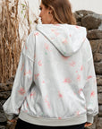 Plus Size Floral Long Sleeve Hoodie