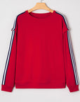 Seramya Striped Detail Varsity Sweatshirt